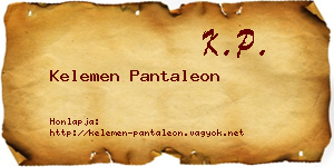 Kelemen Pantaleon névjegykártya